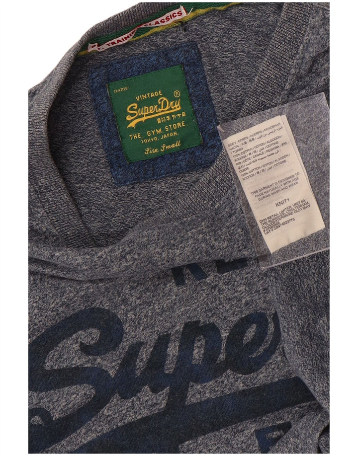 Ανδρικό γραφικό μπλουζάκι SUPERDRY Μπλουζάκι από βαμβακερό μικρό μπλε χρώμα