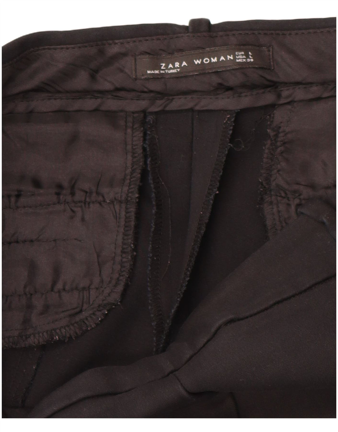Zara Γυναικείο Slim Cropped Παντελόνι Μεγάλο W34 L24 Μαύρο