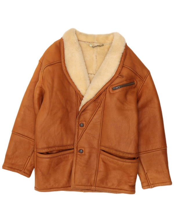 Vintage Ανδρικό Shearling Jacket IT 56 3XL Brown Shearling
