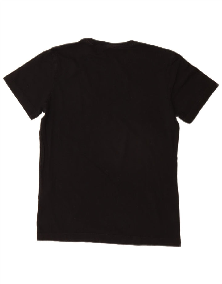 Diesel Γυναικείο γραφικό T-Shirt Top UK 10 Small Black Βαμβακερό