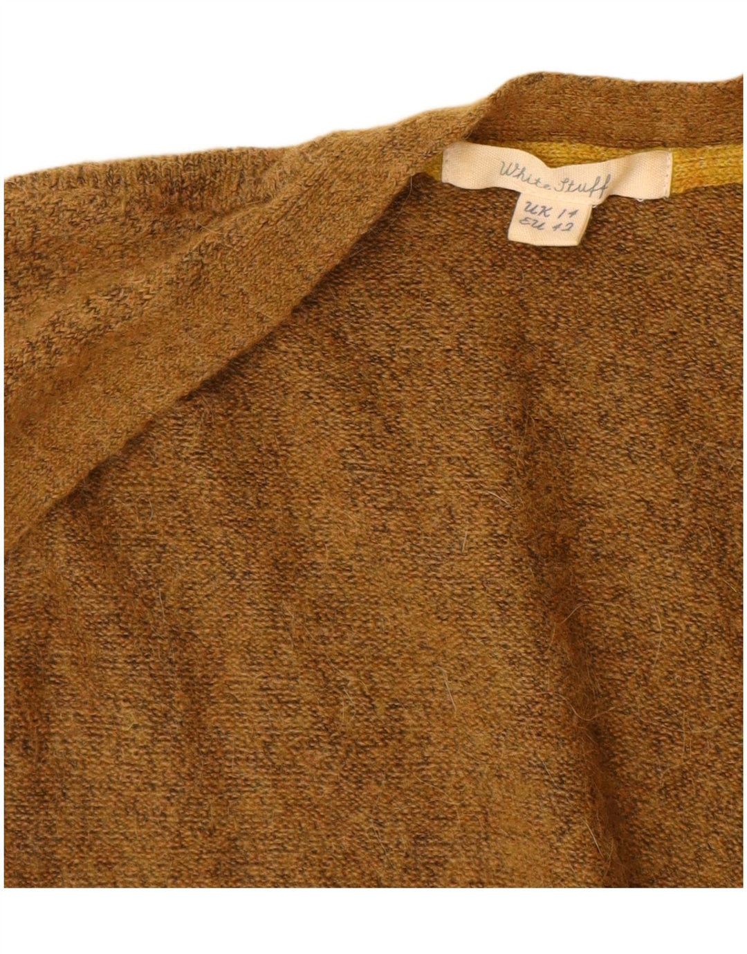 White Stuff Γυναικείο Longline ανοιχτό πουλόβερ ζακέτα UK 14 Medium Khaki Nylon