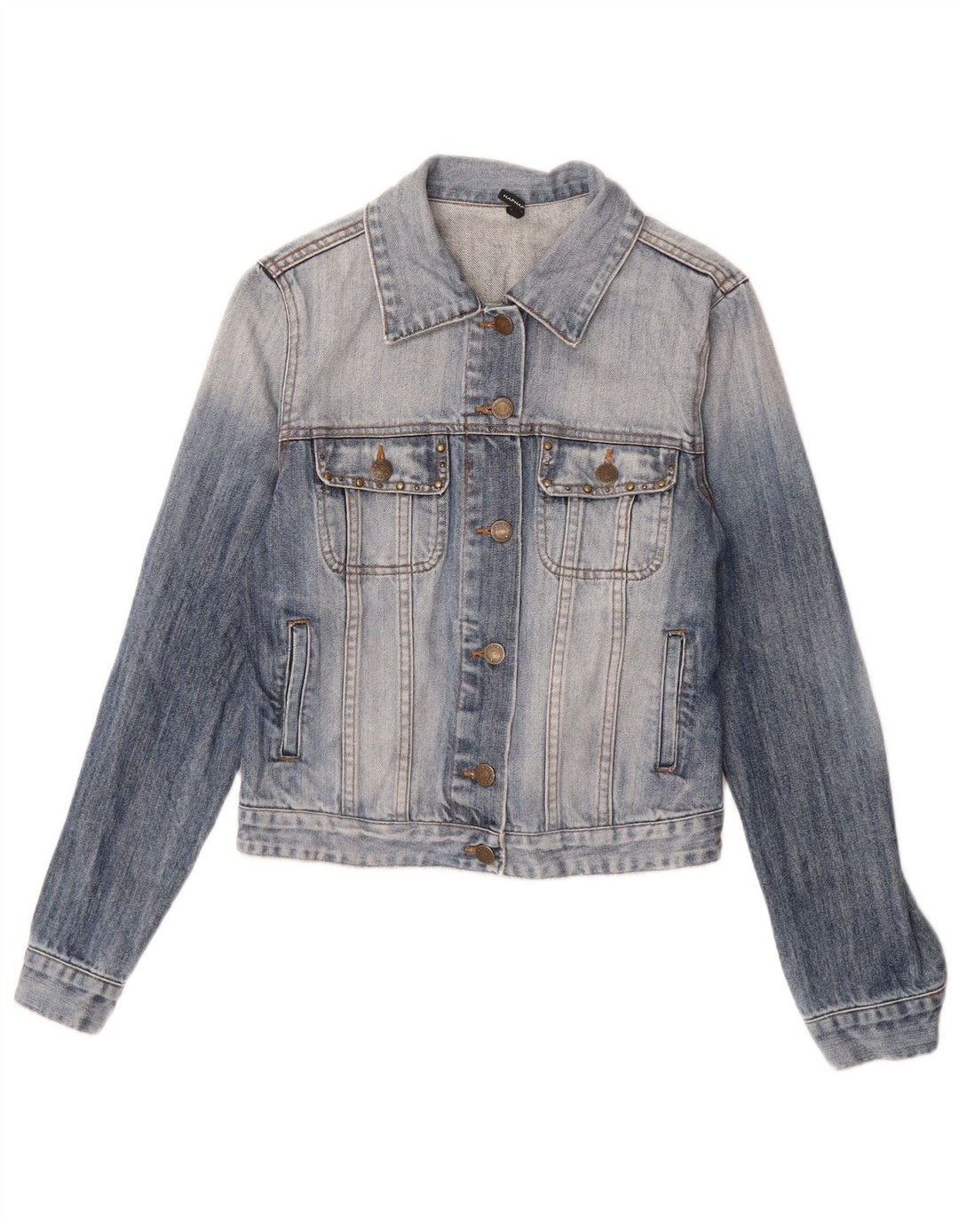 Naf Naf Γυναικείο Τζιν Μπουφάν UK 12 Μεσαίο Μπλε Φλοραλ Βαμβακερό