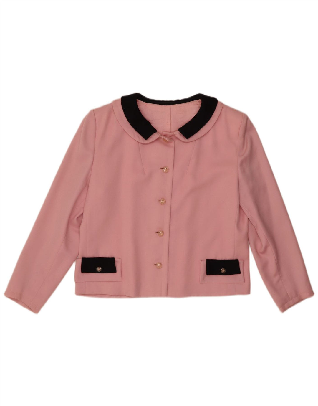 Vintage γυναικείο μπουφάν Bolero UK 12 Medium Pink Colourblock