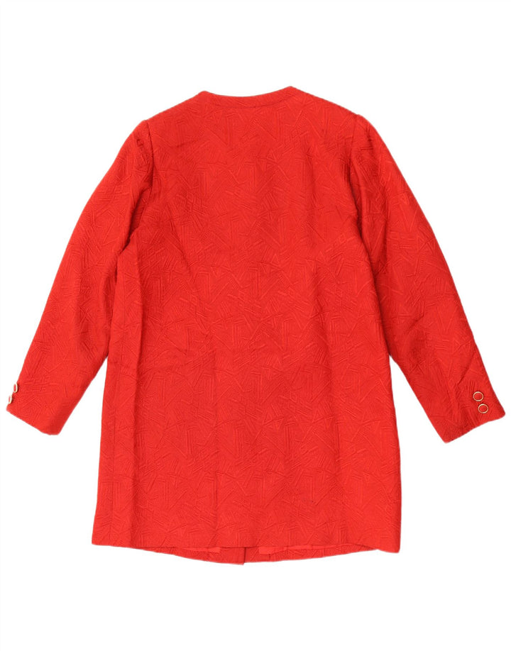 Vintage Γυναικείο Longline Blazer Jacket UK 12 Medium Red Geometric