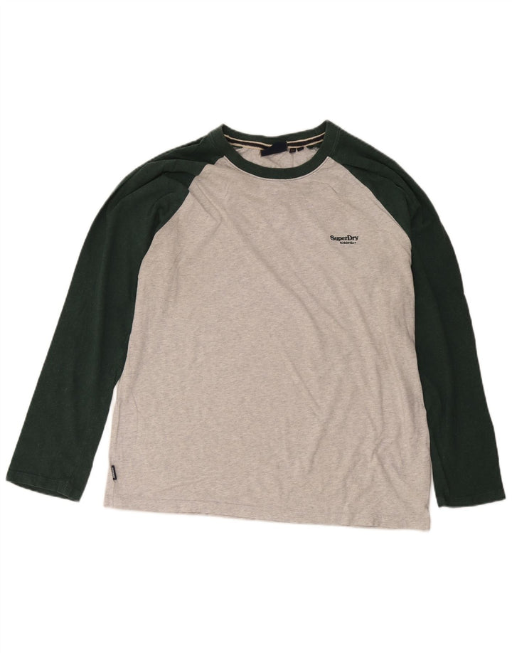 Superdry Ανδρικό μακρυμάνικο μπλουζάκι 2XL γκρι βαμβακερό