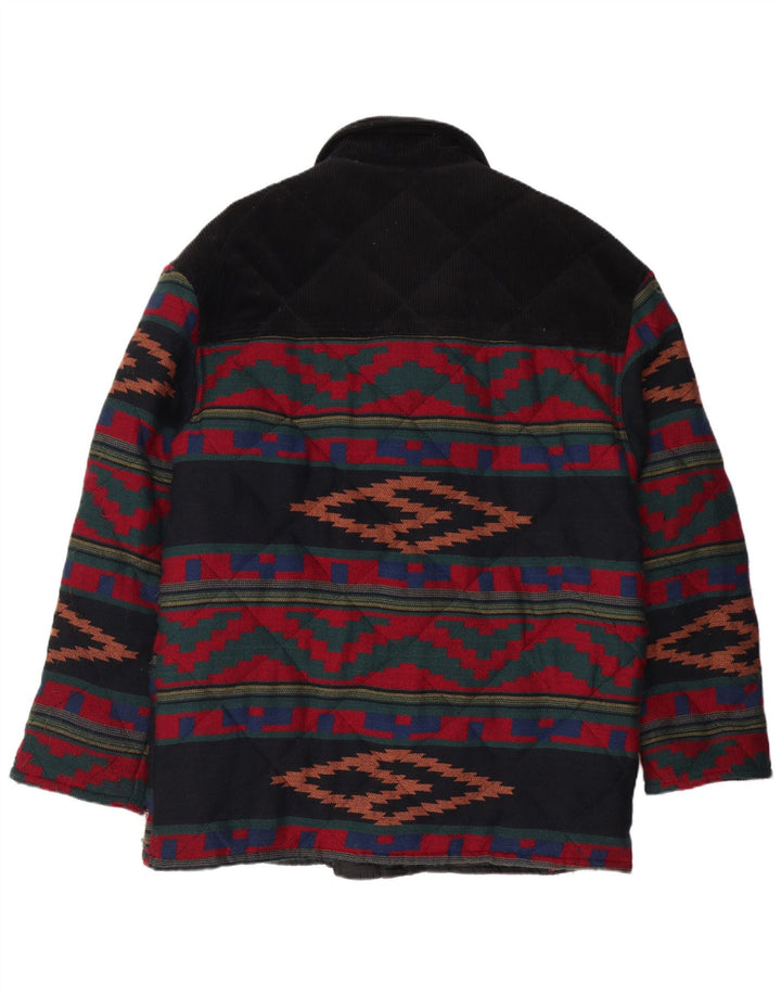 Ανδρικό καπιτονέ μπουφάν VINTAGE UK 40 Μεγάλο Πολύχρωμο Γεωμετρικό