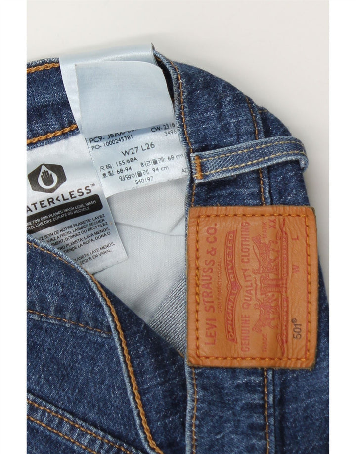 Levi's Womens 501 Straight Jeans W27 L26 Blue Cotton