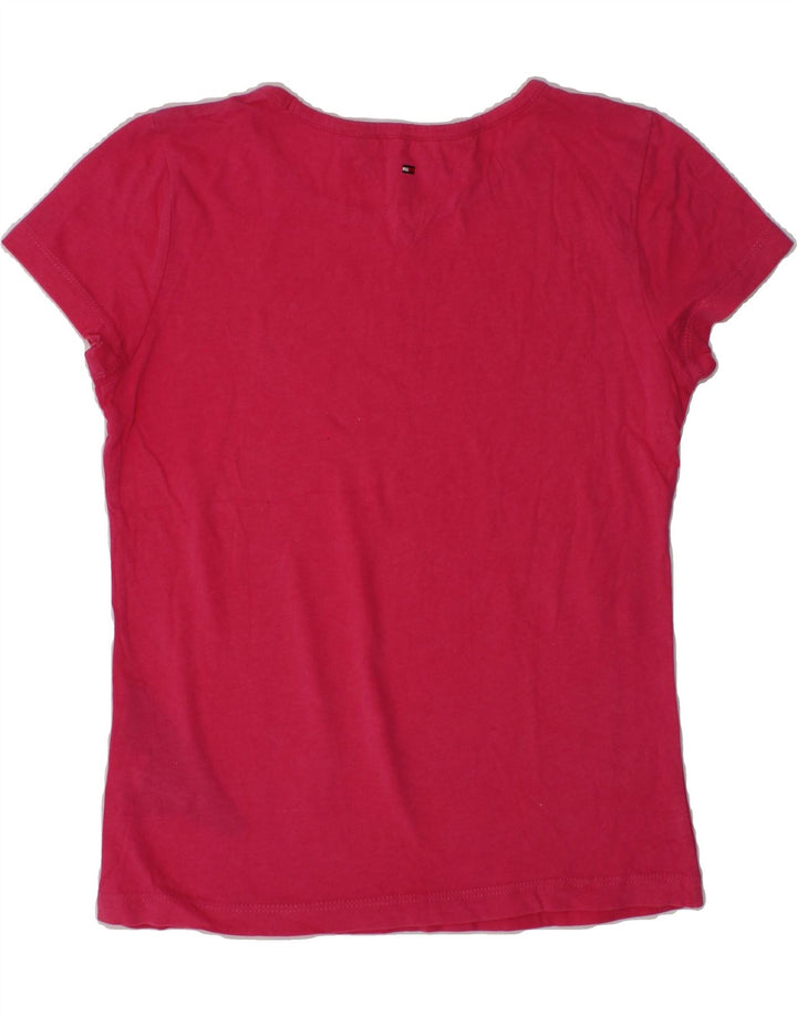 TOMMY HILFIGER Girls Graphic T-Shirt Top 7-8 Years Pink Cotton | Vintage Tommy Hilfiger | Thrift | Second-Hand Tommy Hilfiger | Used Clothing | Messina Hembry 