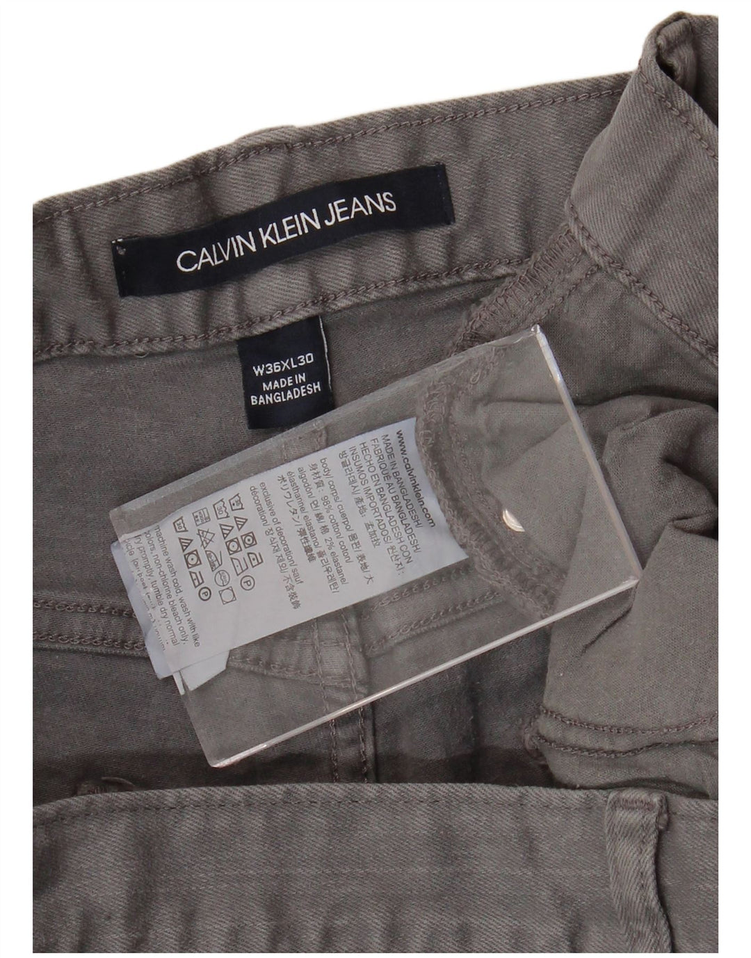 Ανδρικό τζιν ίσιο CALVIN KLEIN W36 L30 Γκρι βαμβακερό