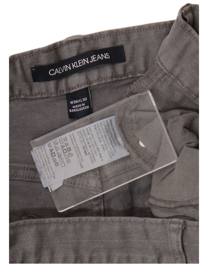 Ανδρικό τζιν ίσιο CALVIN KLEIN W36 L30 Γκρι βαμβακερό