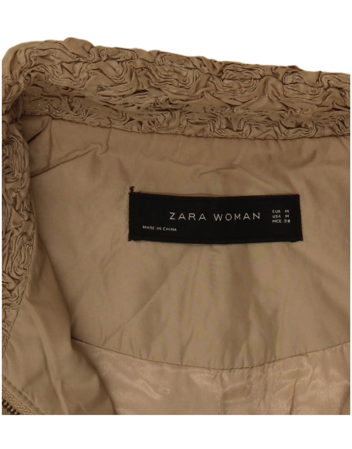 Zara Γυναικείο Bomber Jacket UK 14 Medium Beige