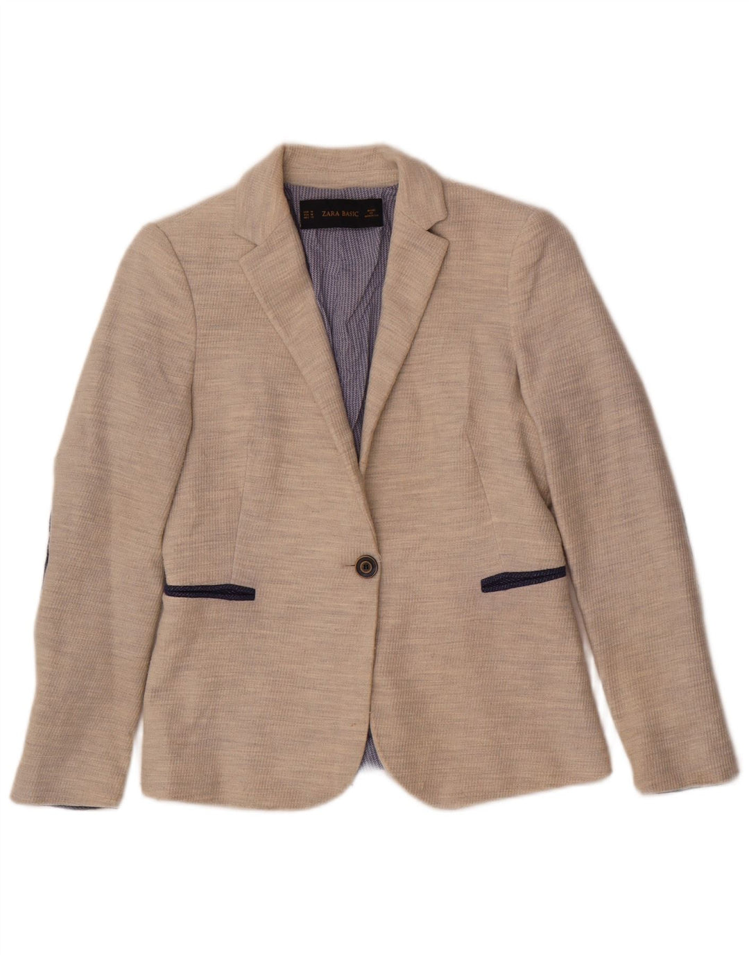 Zara Γυναικείο μπουφάν blazer 1 κουμπιού UK 12 Medium Beige Polyester