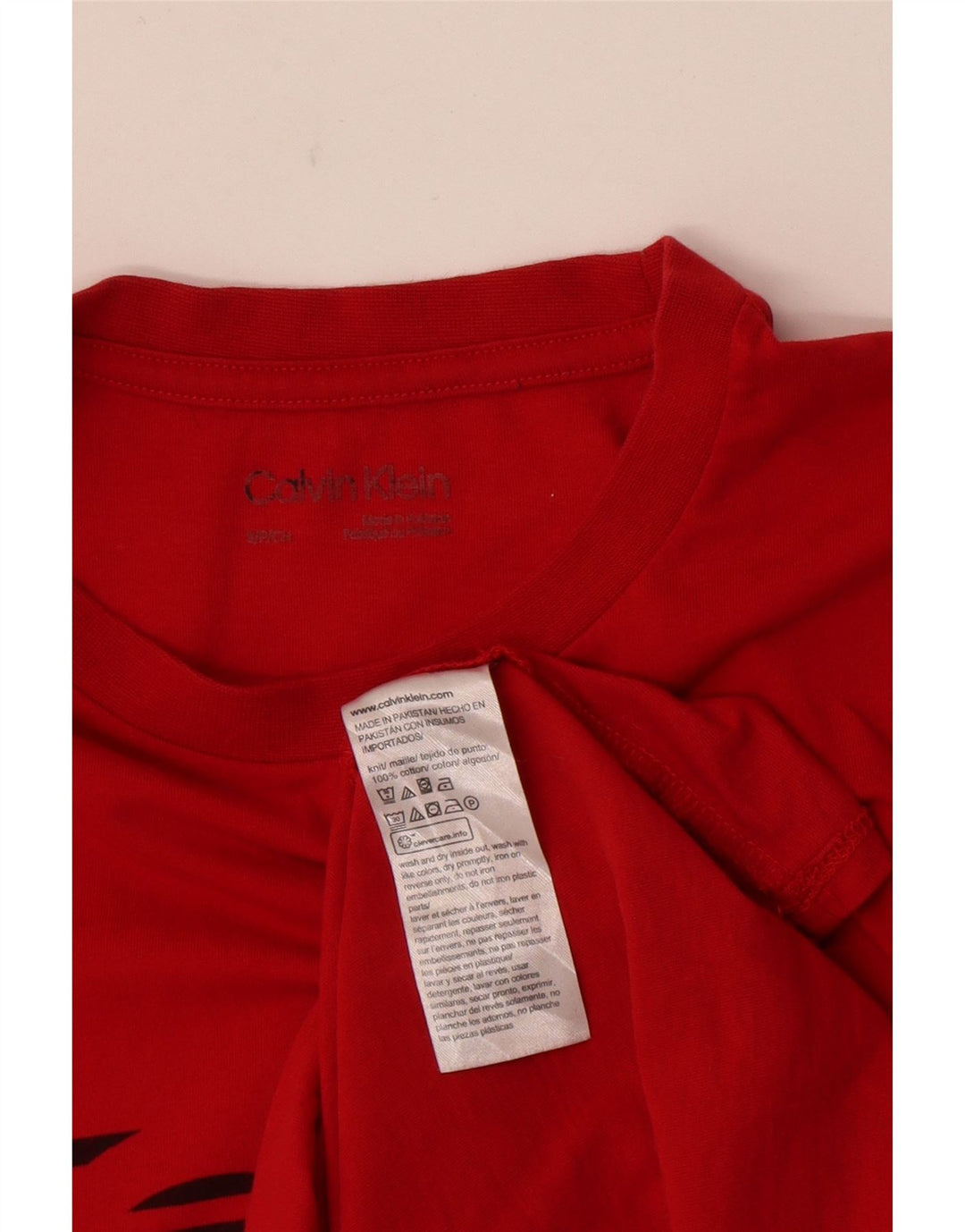 Ανδρικό γραφικό T-Shirt Calvin Klein Top Μικρό κόκκινο βαμβακερό
