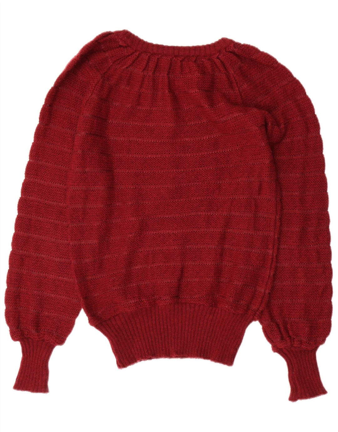 VINTAGE Γυναικείο πουλόβερ με λαιμόκαυστο UK 12 Medium Maroon