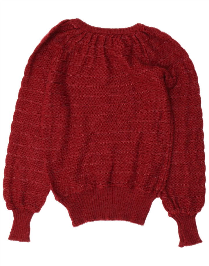 VINTAGE Γυναικείο πουλόβερ με λαιμόκαυστο UK 12 Medium Maroon
