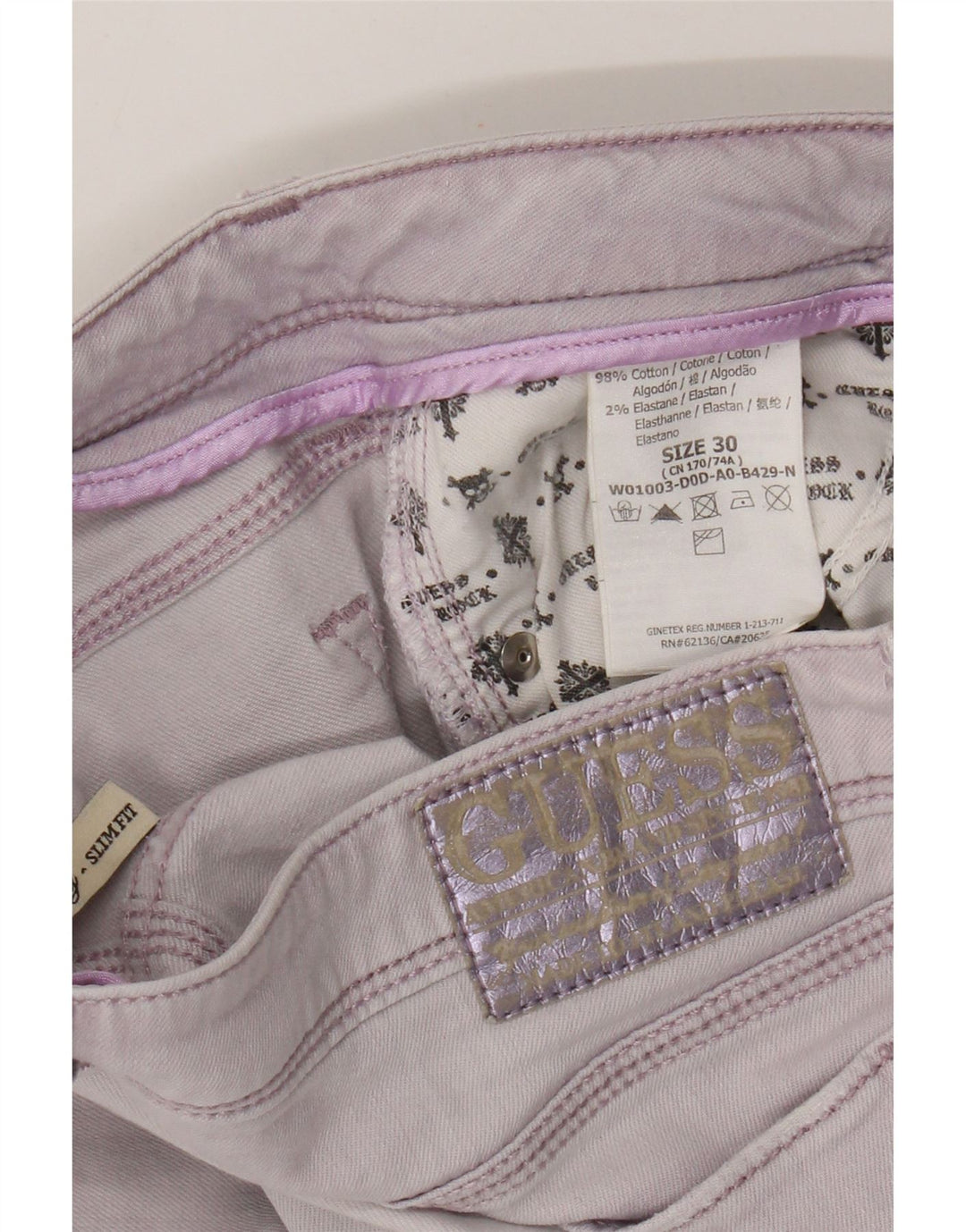 Guess Γυναικείο Slim Jeans W30 L26 Μωβ βαμβακερό