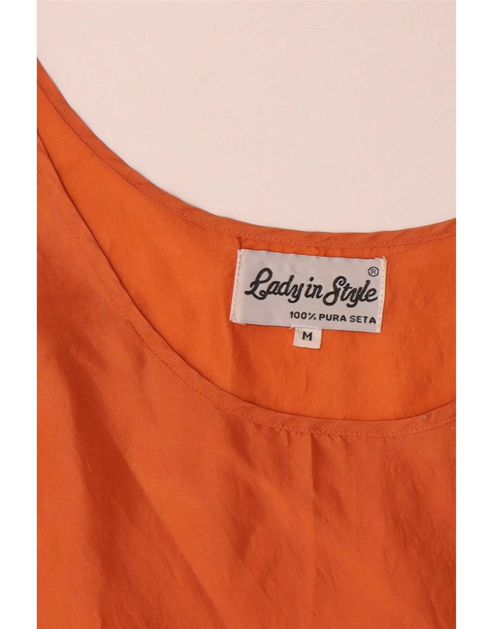 Vintage γυναικείο γιλέκο UK 14 Medium Orange Silk