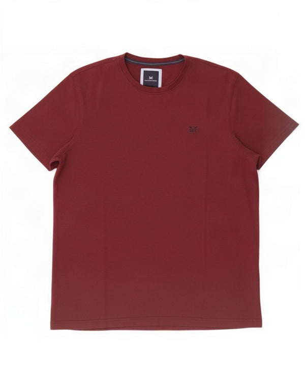 Ανδρικό T-Shirt Crew Clothing Top 2XL Βουργουνδί Βαμβακερό