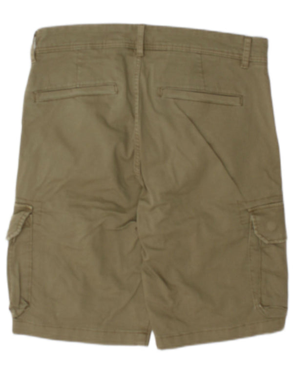 Grand & Hills Mens Regular Fit Cargo Shorts IT 46 Small W29 Green Cotton
