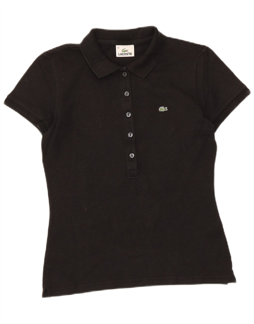 Γυναικείο πουκάμισο Polo Lacoste Μέγεθος 38 Μεσαίο μαύρο βαμβακερό