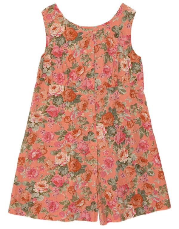 Vintage Γυναικείο Sundress UK 12 Medium Pink Floral Bohemian