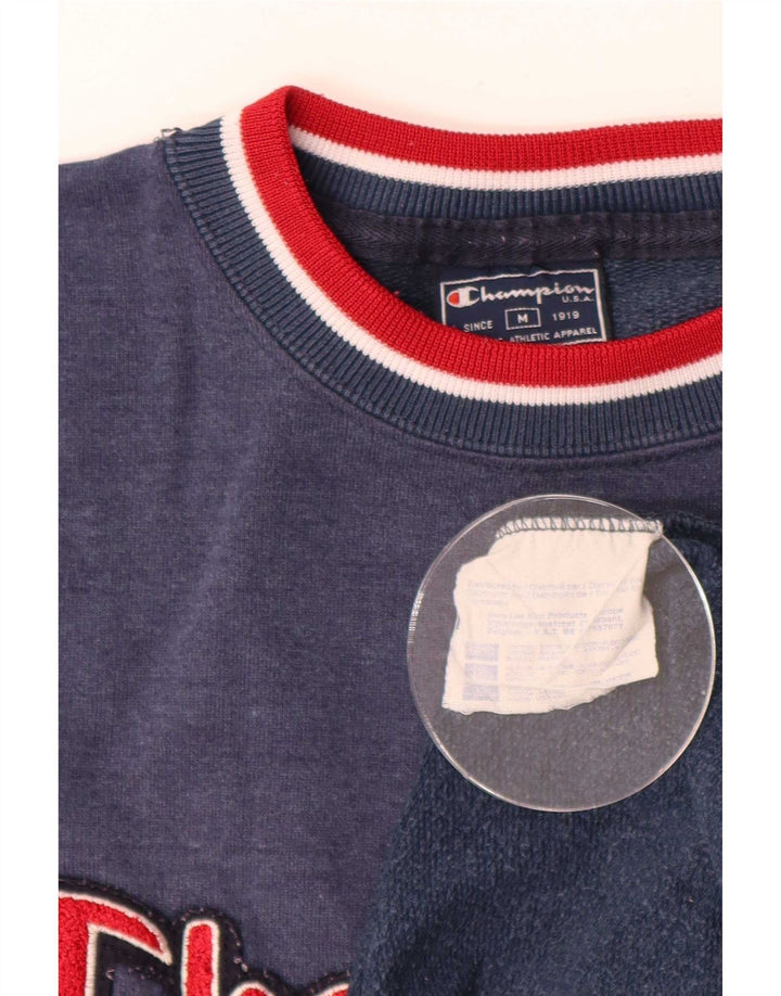 Ανδρικό γραφικό φούτερ Champion Jumper Medium Navy Blue Colourblock Βαμβακερό