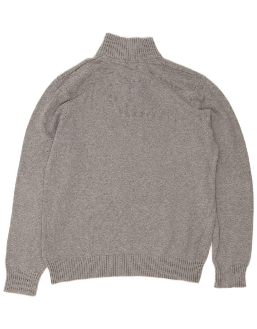 Crew Clothing Ανδρικό πουλόβερ με λαιμό με κουμπιά μεγάλο γκρι βαμβακερό