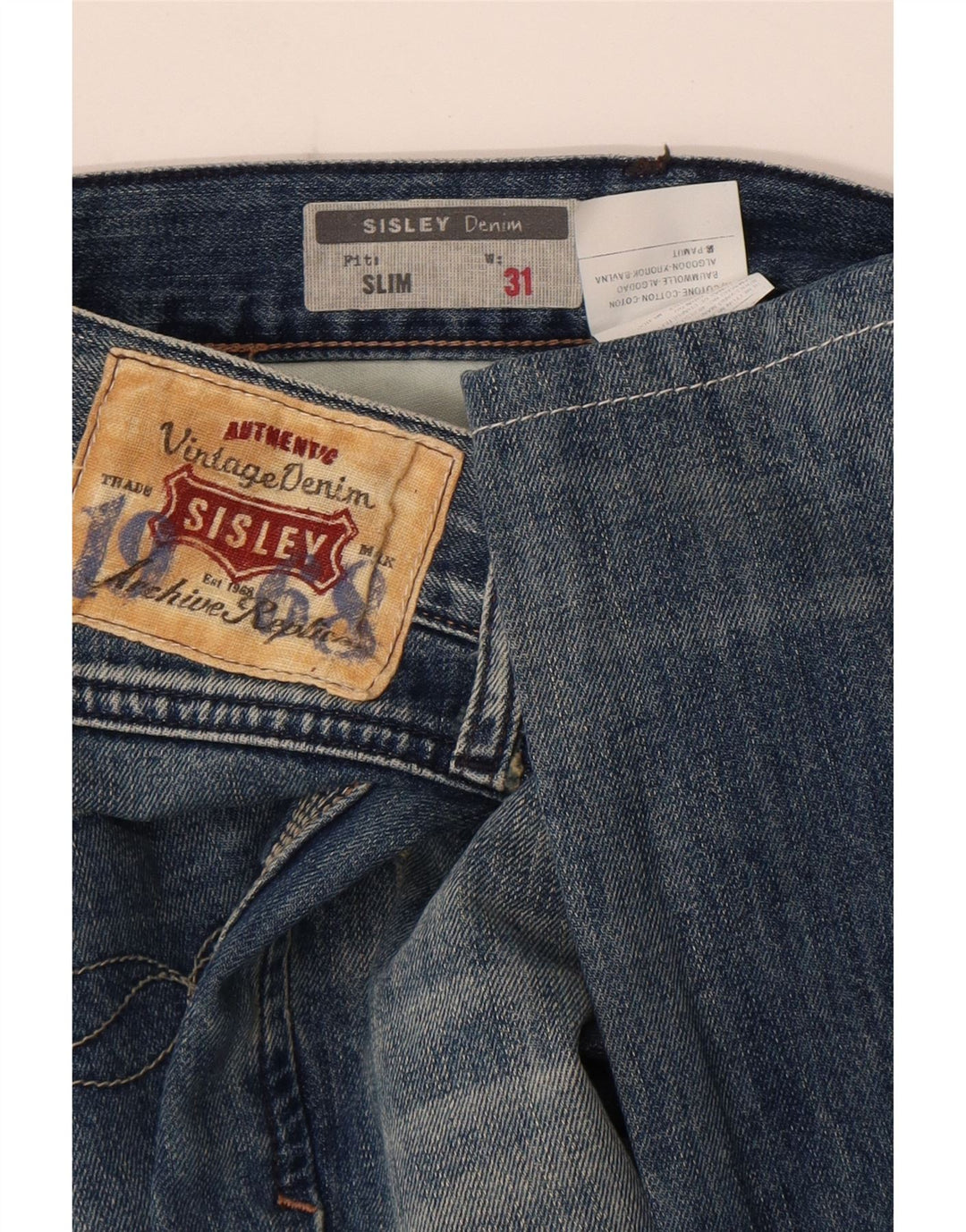 Ανδρικό Sisley Distressed Slim Jeans W31 L33 Μπλε βαμβακερό