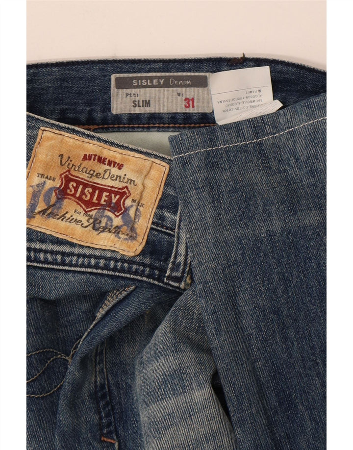 Ανδρικό Sisley Distressed Slim Jeans W31 L33 Μπλε βαμβακερό