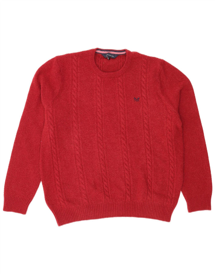 Crew Clothing Ανδρικό πουλόβερ με λαιμό, μεγάλο κόκκινο μαλλί αρνιού