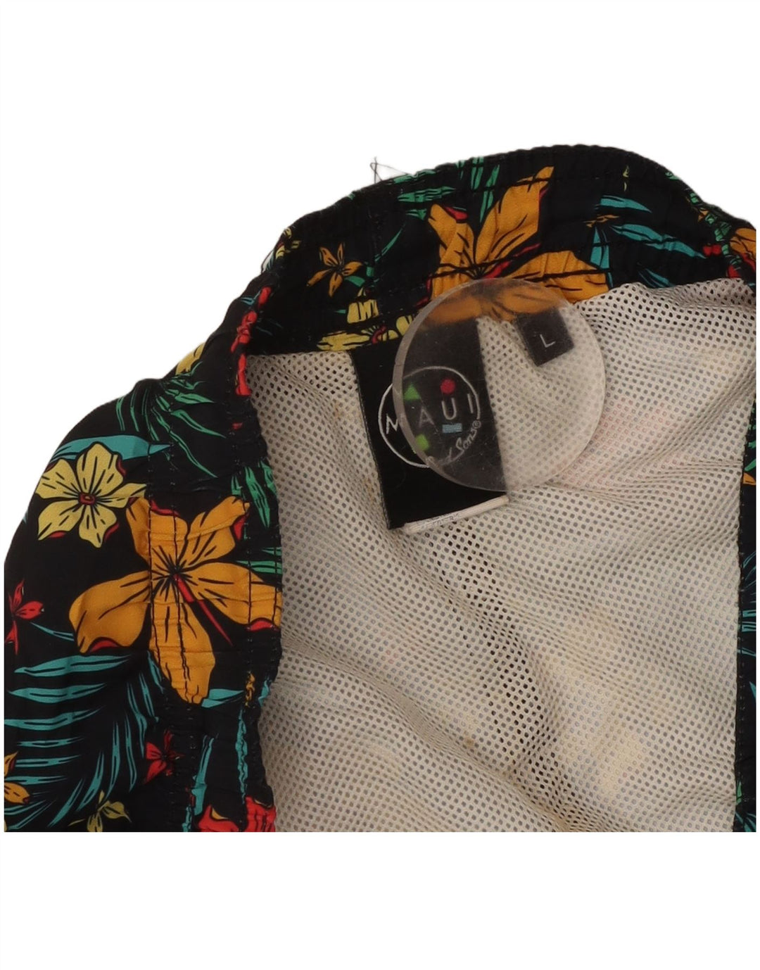 Maui and Sons Ανδρικό σορτς κολύμβησης μεγάλο μαύρο φλοράλ πολυεστέρα