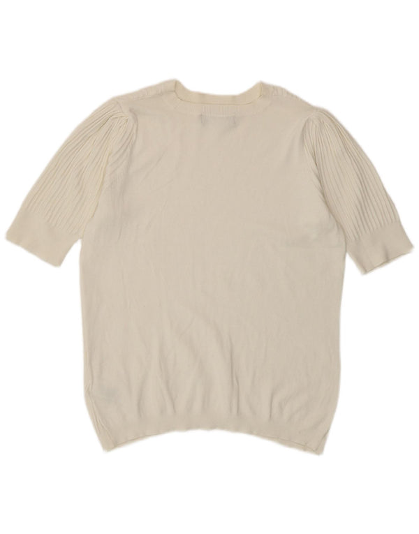 Marks & Spencer Γυναικείο πουλόβερ με λαιμόκαυστο UK 14 Medium White