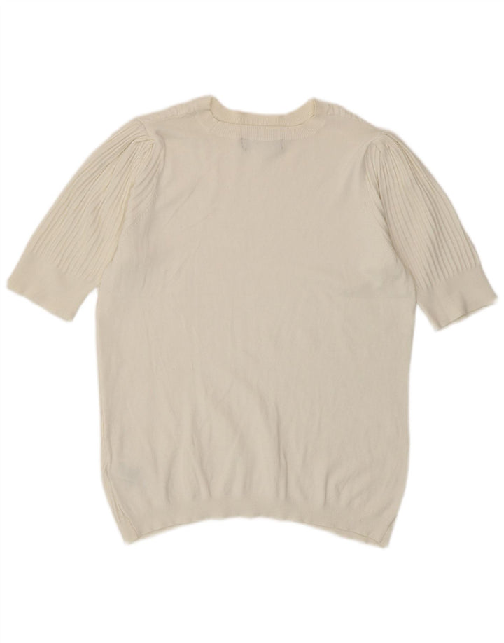 Marks & Spencer Γυναικείο πουλόβερ με λαιμόκαυστο UK 14 Medium White