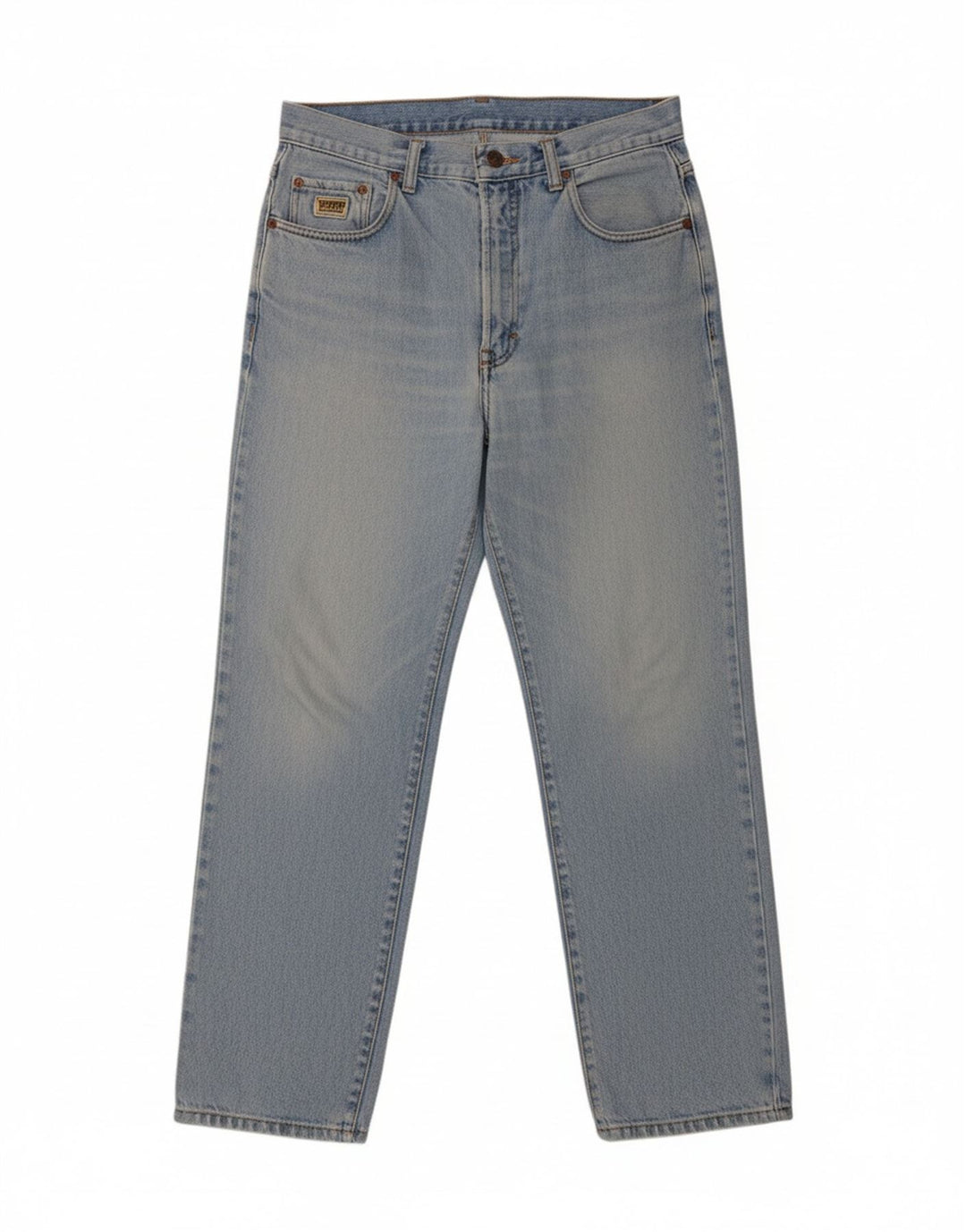 CASSUCI Mens Straight Jeans W34 L30 Blue Cotton