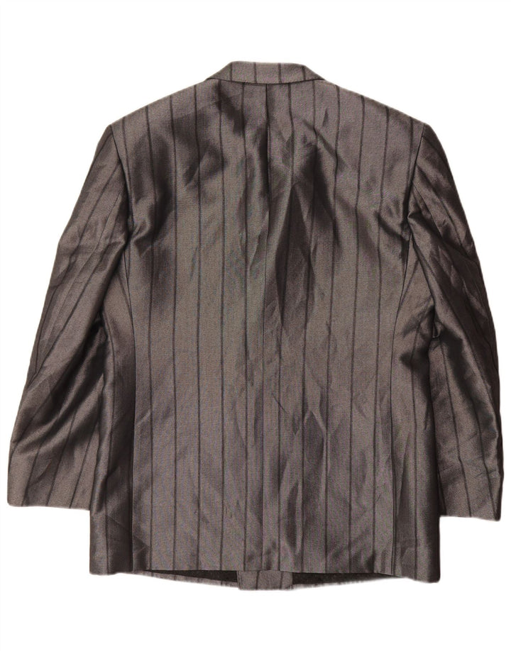 Vintage Ανδρικό Σακάκι Μπλέιζερ UK 38 Μεσαίου Γκρι Ριγέ Πολυεστέρας