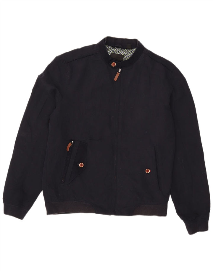 Ted Baker Ανδρικό μπουφάν Bomber Size 3 Medium Navy Blue Polyester