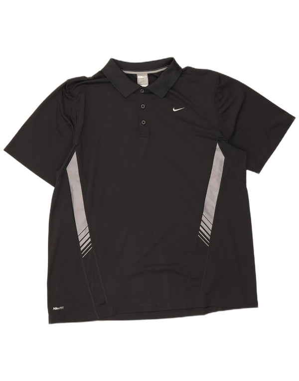 Ανδρικό μπλουζάκι πόλο Nike UK 47/48 2XL Μαύρο πολύχρωμο πολυεστέρα