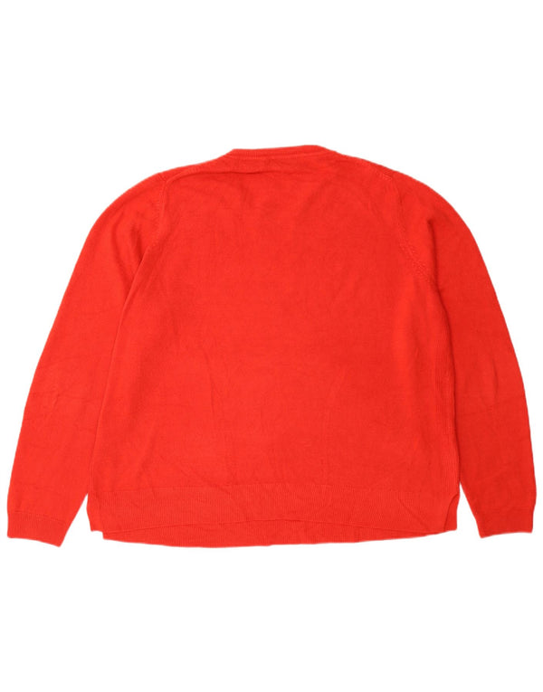 Marks & Spencer Γυναικείο πουλόβερ με λαιμόκοψη UK 18 XL κόκκινο ακρυλικό