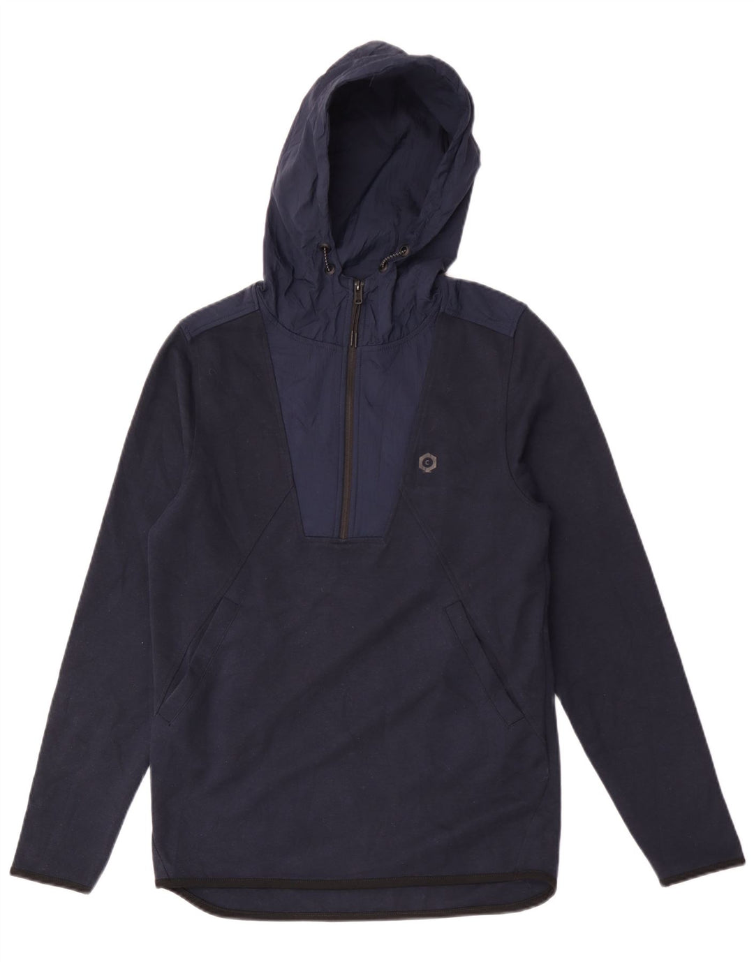 Jack & Jones Ανδρικό μπλουζάκι με κουκούλα με φερμουάρ Μικρό μπλε ναυτικό πολυεστέρα