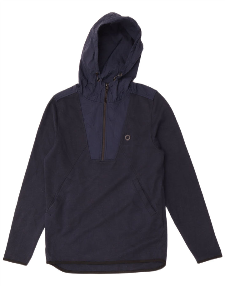 Jack & Jones Ανδρικό μπλουζάκι με κουκούλα με φερμουάρ Μικρό μπλε ναυτικό πολυεστέρα