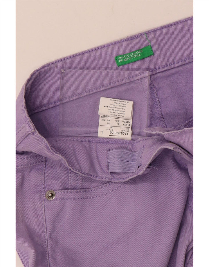 BENETTON Girls Slim Jeans 8-9 ετών Μεγάλο W26 L26 Μωβ βαμβακερό