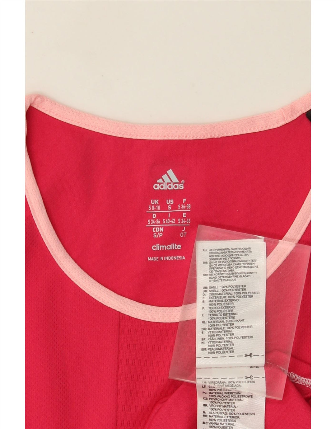 Adidas Γυναικείο T-Shirt Climalite Top UK 8/10 Small Pink Polyester