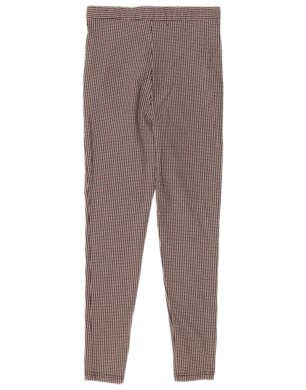 Zara Γυναικείο Skinny Παντελόνι Μεσαίο Κόκκινο Πολυεστέρας Houndstooth