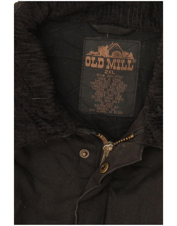 Old Mill Ανδρικό Μπουφάν Windbreaker UK 44 2XL Μαύρο βαμβακερό