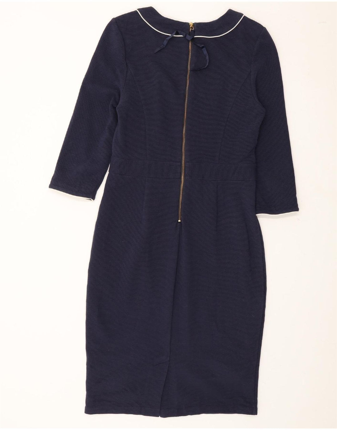 BODEN Womens 3/4 Sleeve Shift Dress UK 12 Medium Navy Blue Cotton Vintage Boden and Second-Hand Boden from Messina Hembry 