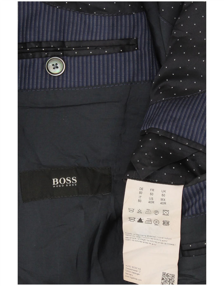 Hugo Boss Ανδρικό σακάκι μπλέιζερ με 2 κουμπιά EU 50 Large Navy Blue Pinstripe