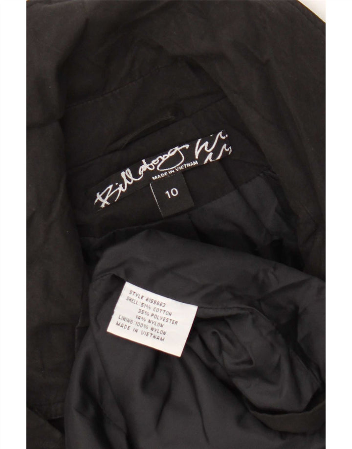 Billabong Γυναικείο παλτό με διπλό στήθος UK 10 Small μαύρο βαμβακερό