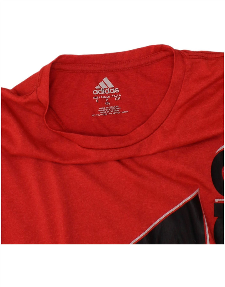 ADIDAS Boys Graphic T-Shirt Top 7-8 Years Small Red