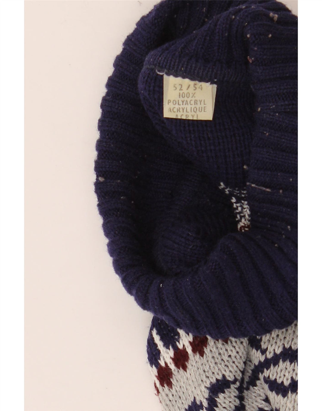 VINTAGE Ανδρικό πουλόβερ με ρολό λαιμόκοψη IT 52/54 Large Grey Fair Isle