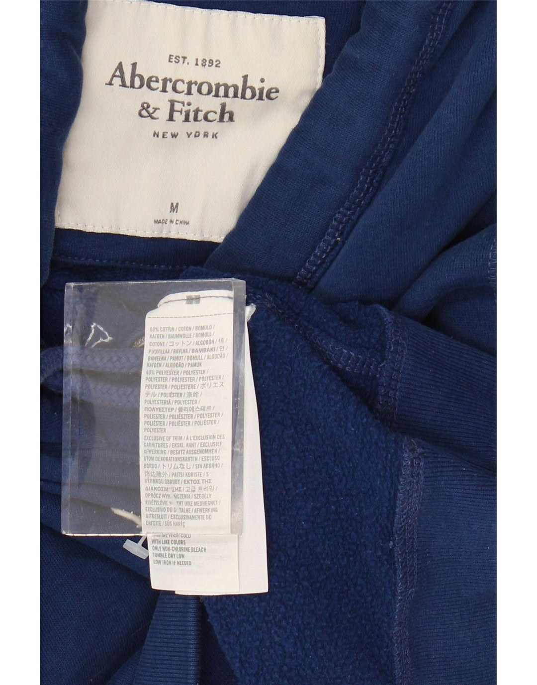 ABERCROMBIE & FITCH Γυναικεία γραφικά κουκούλα κουκούλα UK 14 Medium Navy Blue